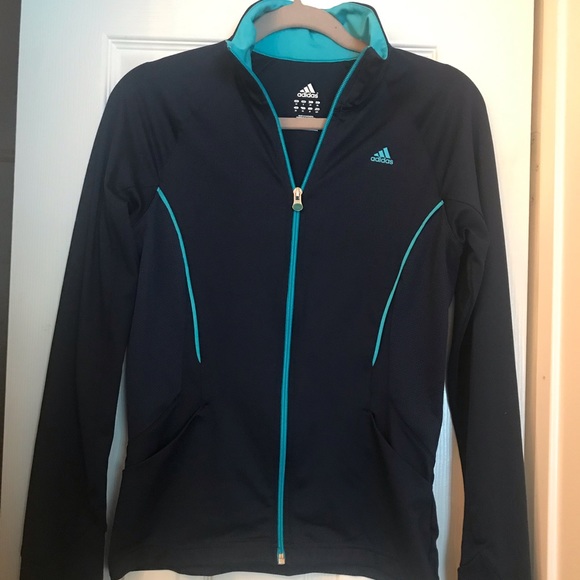 adidas Jackets & Blazers - Adidas Blue Zip Jacket Size S